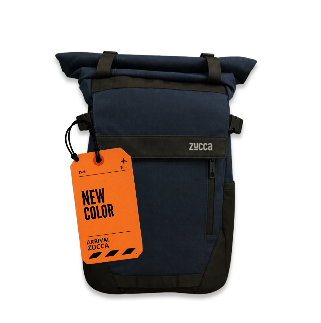 Mochila Brisbane Azul para Notebook 16 Pulgadas | Roll Top | Zucca