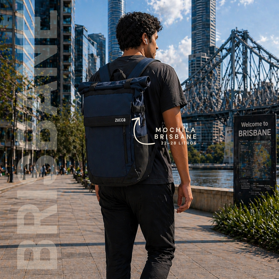 Mochila Brisbane Azul para Notebook 16 Pulgadas | Roll Top