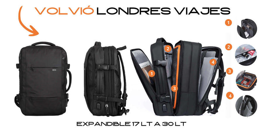 Mochila negra avion