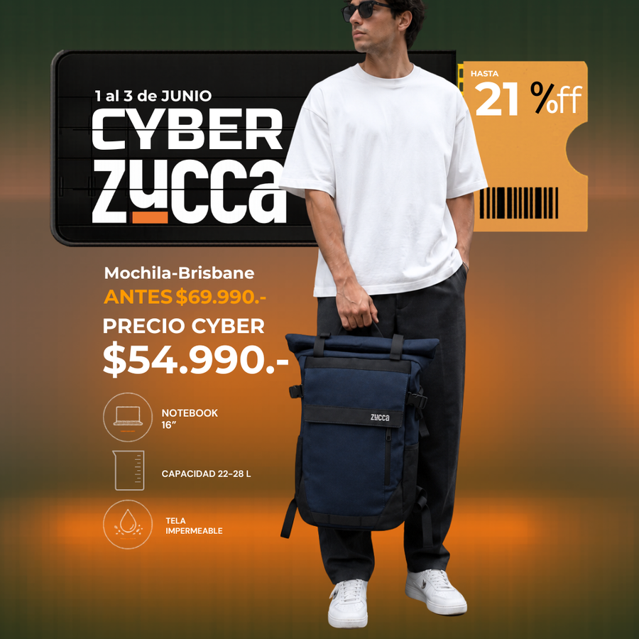 Mochila Brisbane Azul para Notebook 16 Pulgadas | Roll Top