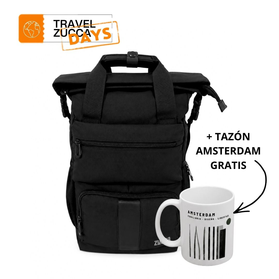 Mochila Amsterdam  Negra para Notebook 15" | Urbana y versátil