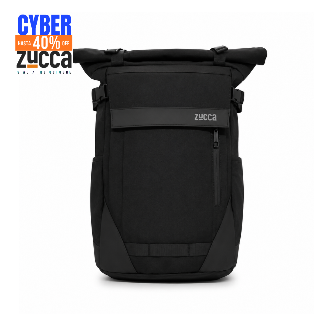 Mochila Brisbane Negra para Notebook 16" | Roll Top