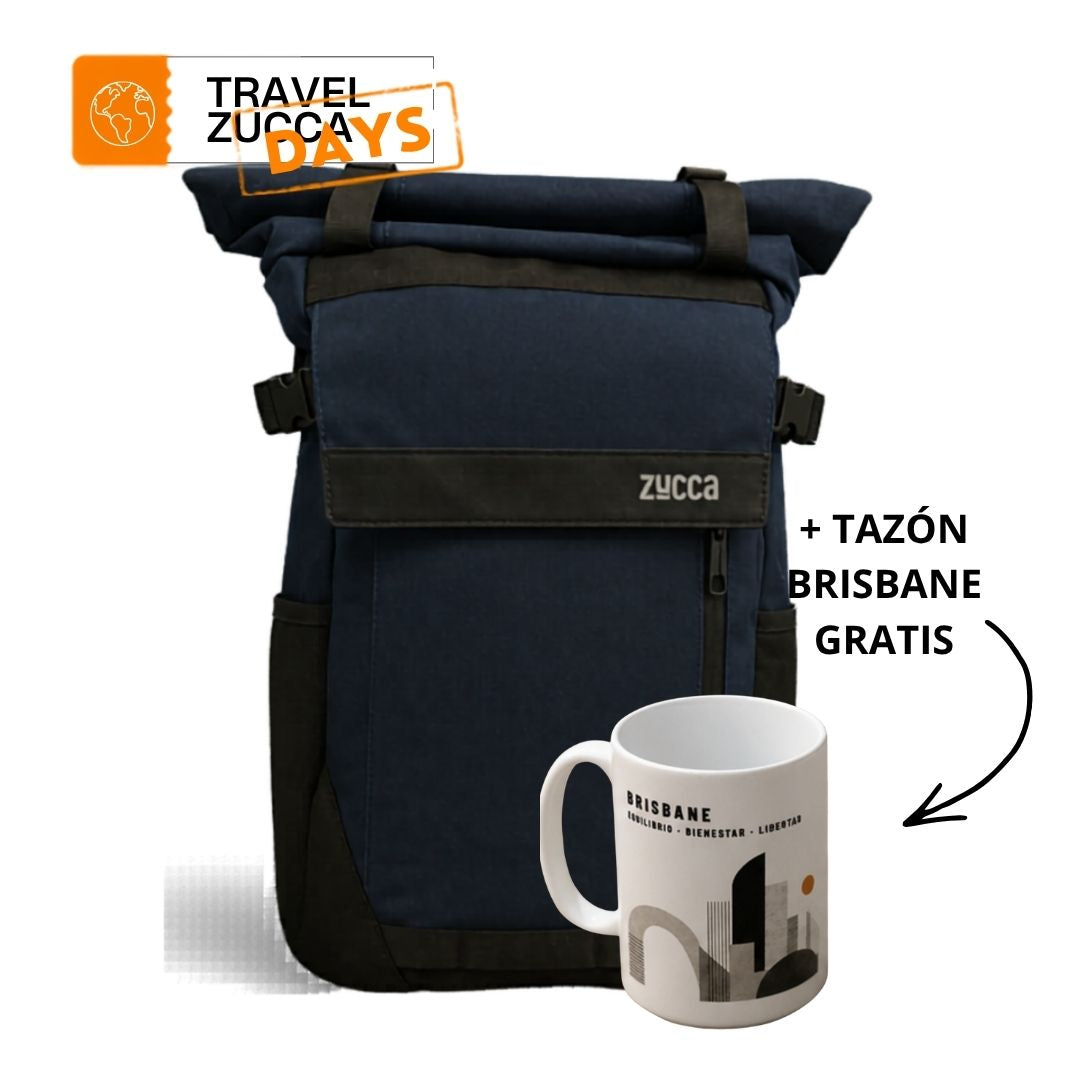 Mochila Brisbane Azul para Notebook 16" | Roll Top