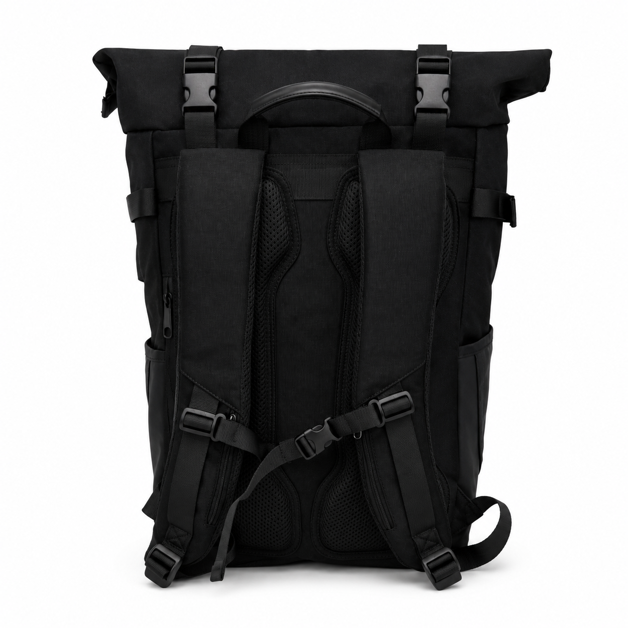 Mochila Brisbane Negra para Notebook 16 Pulgadas | Roll Top | Zucca