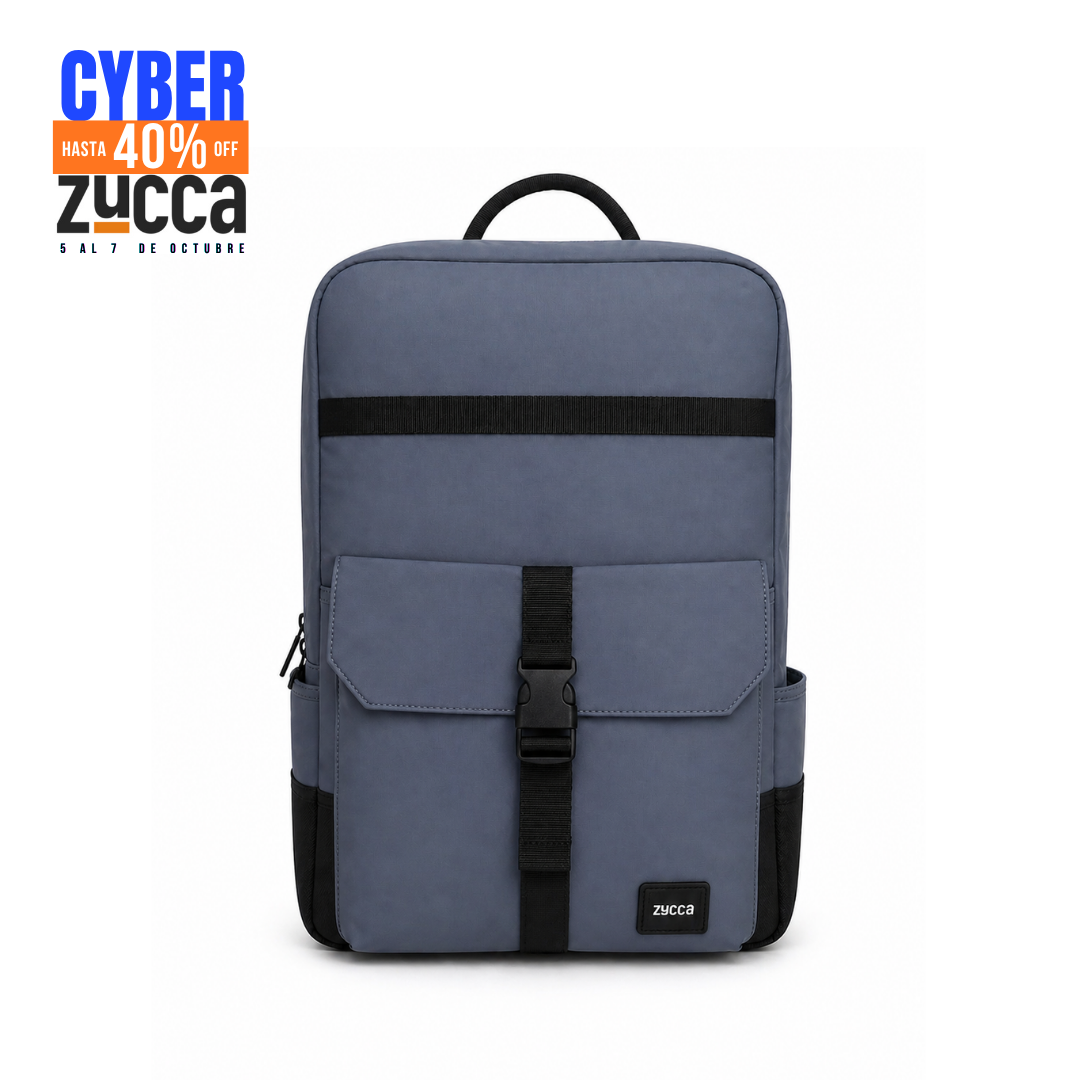 Mochila Dublín Azul opaco para Notebook 16" | Cierre Antirrobo