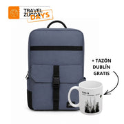 Mochila Dublín Azul opaco para Notebook 16" | Cierre Antirrobo