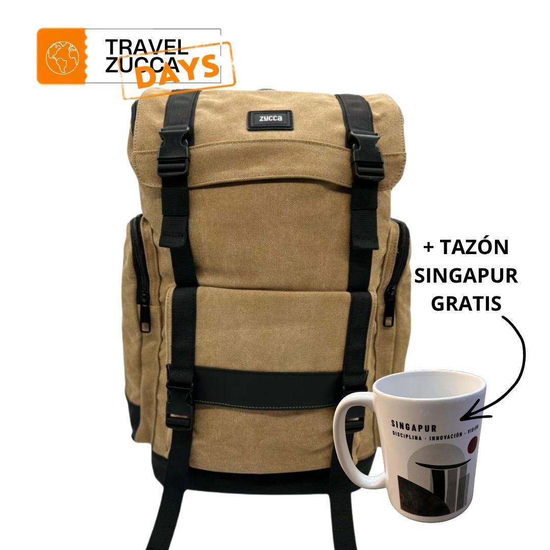Mochila Singapur Khaki para Notebook 16" | Estilo y Capacidad