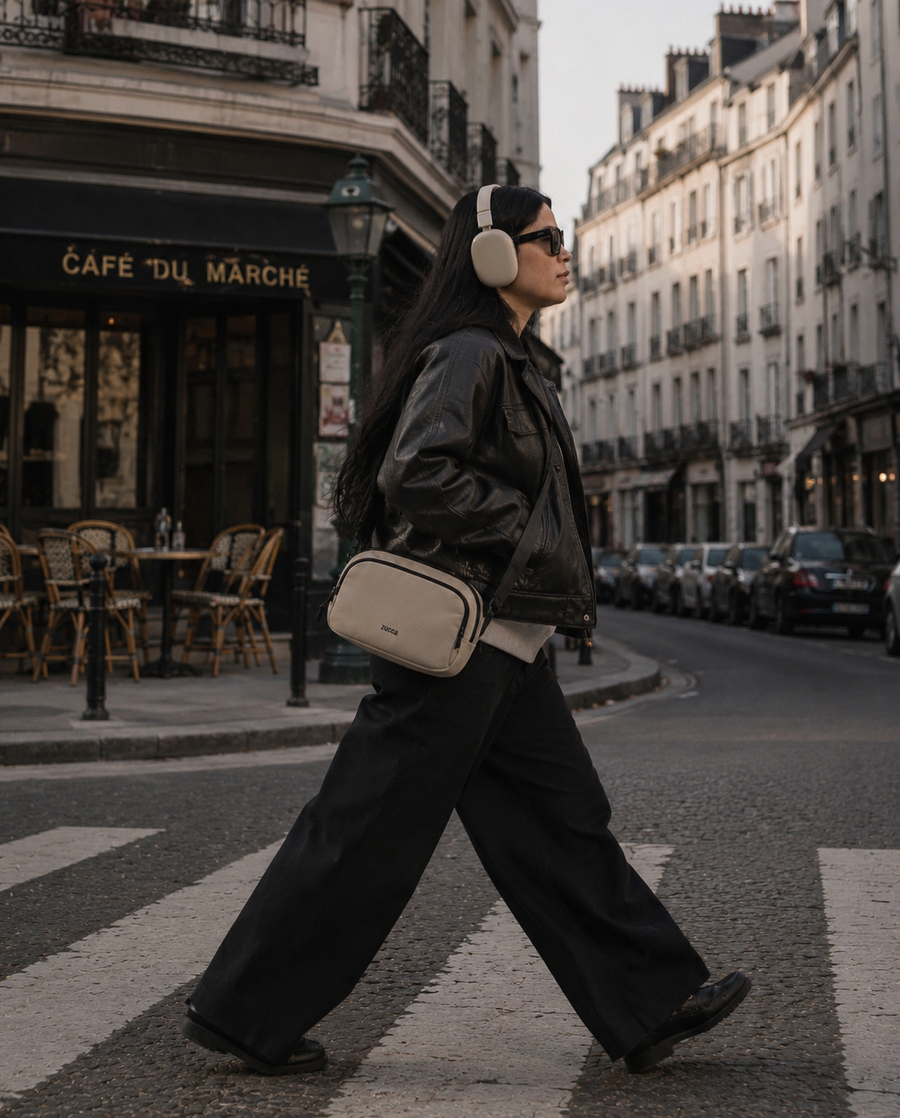 Bolso Crossbody Bruselas Beige | Compacto y Organizado