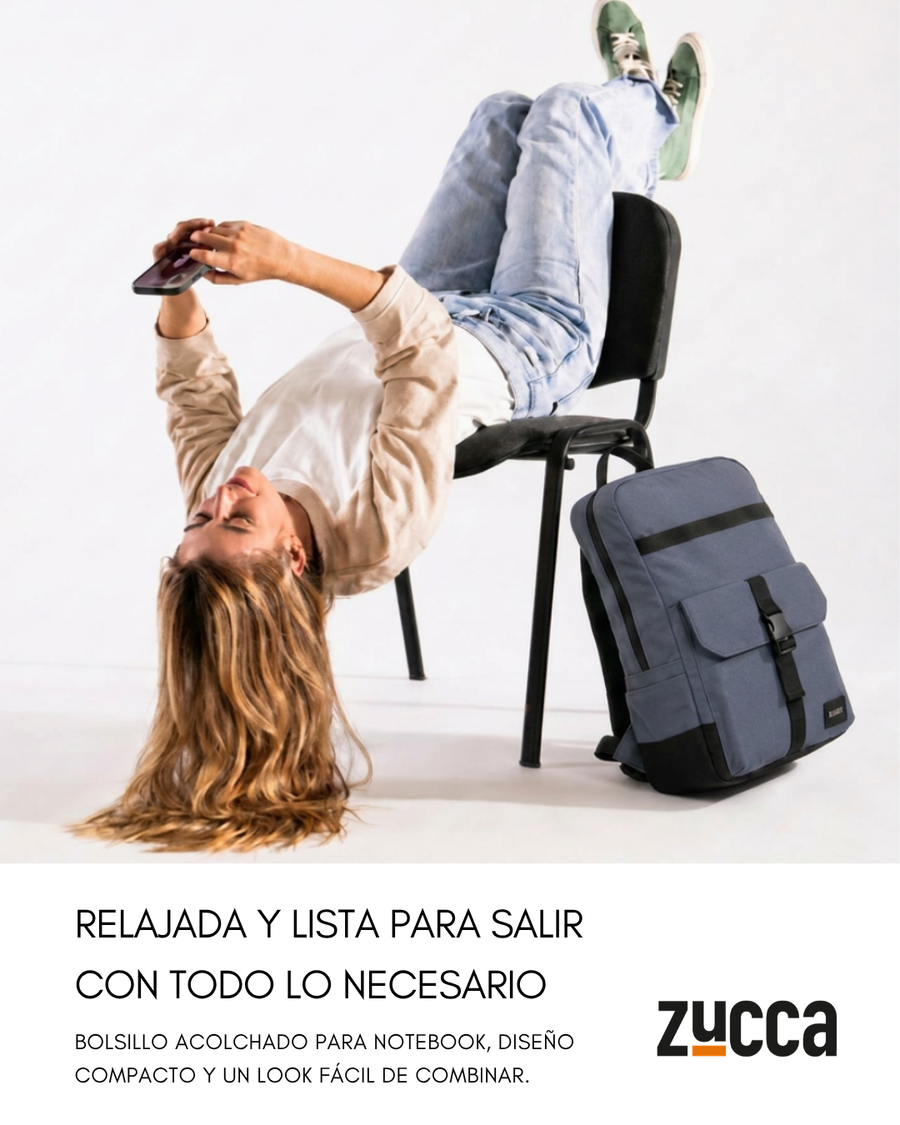 Mochila Dublin Azul opaco para Notebook 16 Pulgadas | Cierre Antirrobo