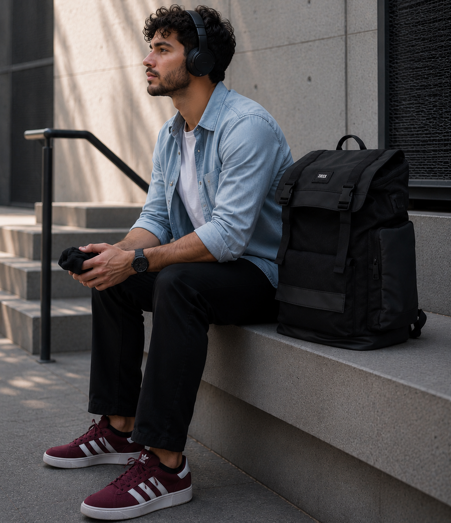 Mochila Singapur Negra para Notebook 15 Pulgadas | Estilo y Capacidad